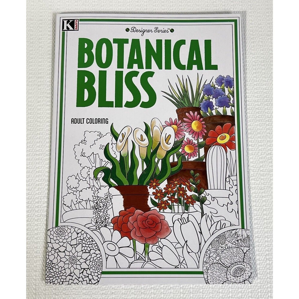 Botanical Bliss Adult Coloring Book Multi Perforated Pages Flowers Plants Hobby